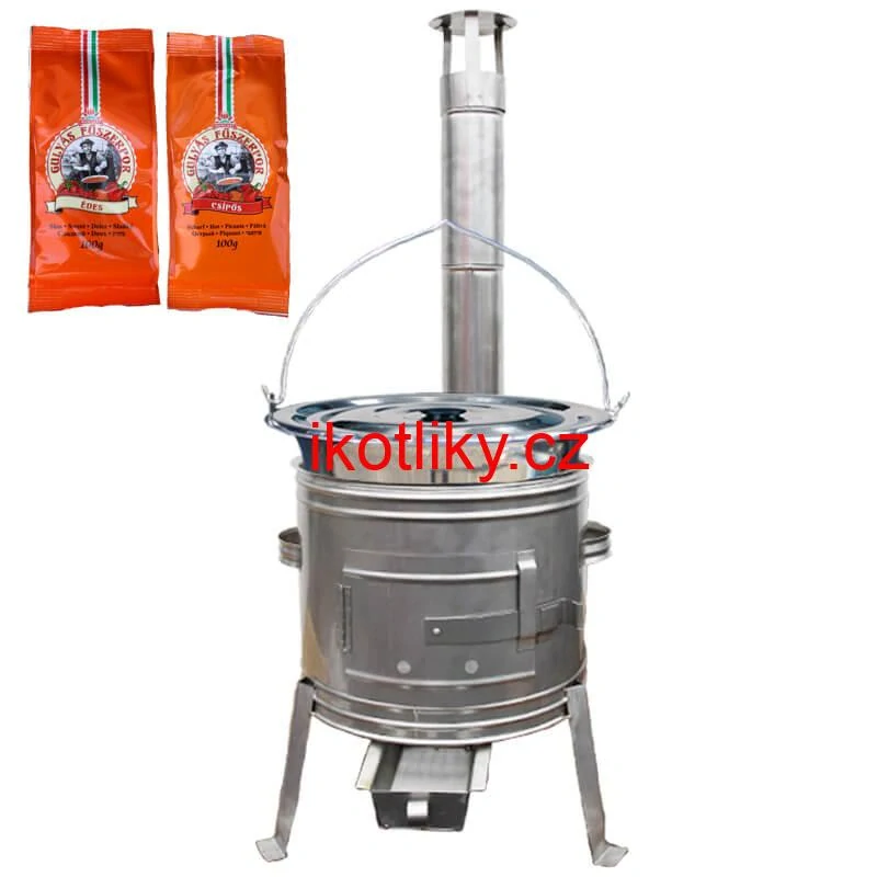 Nerezový kotlík 20 L (1,2 mm) INOX + Nerezová kotlina 42 INOX + paprikový pepř na guláš - MIX 100 g