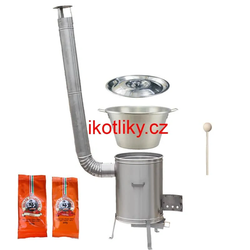 Nerezový kotel 40 L + nerezová kotlina 45 cm LUX + paprikové koření na guláš
