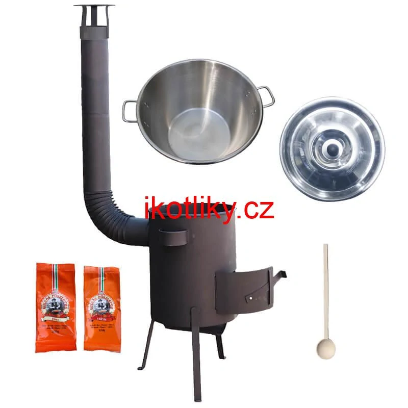 Nerezový kotel 40 L + žáruvzdorná kotliny 45 cm PLUS 600 4 MM + paprikové koření na guláš