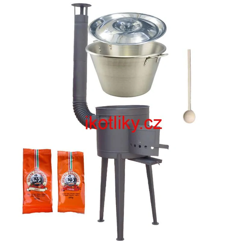 Nerezový kotel 40 L + vysoká kotlina 47 cm (1,5 mm) HODO Plus 600 + paprikové koření na guláš