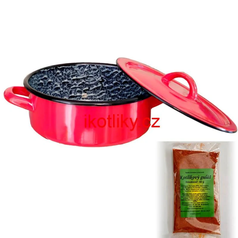 Smaltovaný kastrol poklicí COMBI 0,75 l + směs koření na kotlíkový guláš 50 g