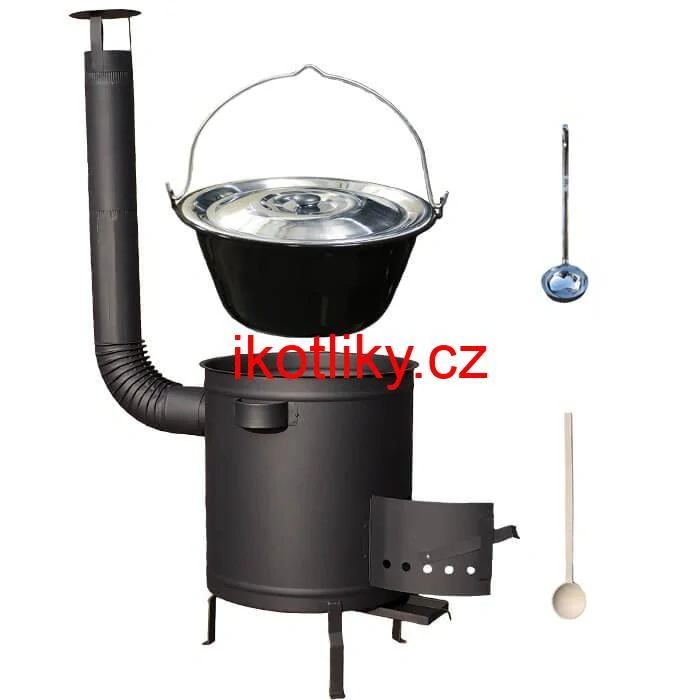 Smaltovaný kotlík 16 L (1,2 mm) + hrubostěnná (1,5 mm) a žáruvzdorná kotlina 39 PLUS 600