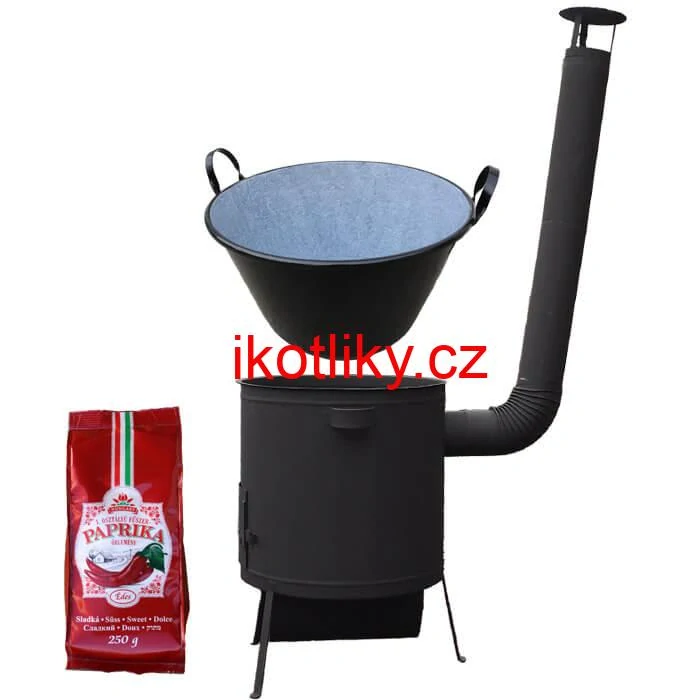 Zabijačkový smaltovaný kotel 100 L, žáruvzdorná kotlina 42 PLUS 600 4 MM + sladká paprika GURMÁN 250 g