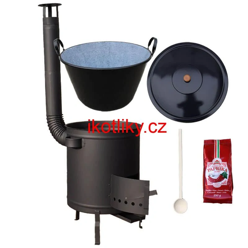 Smaltovaný kotel 70 L + silná kovová kotlina 53 cm (2 mm) STRONG PLUS 600 + sladká paprika 250 g