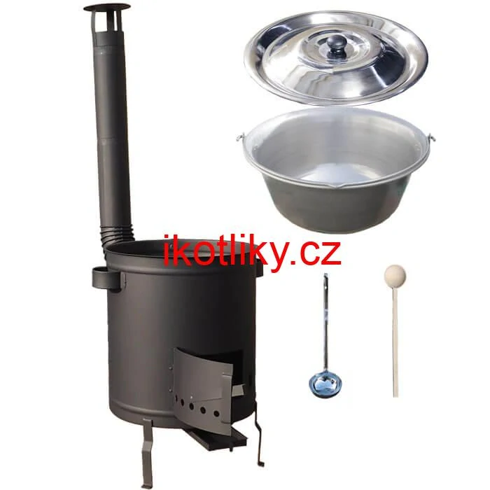 Nerezový kotlík 15 L (1,5 mm) + hrubostěnná (1,5 mm) a žáruvzdorná kotlina 36 PLUS 600