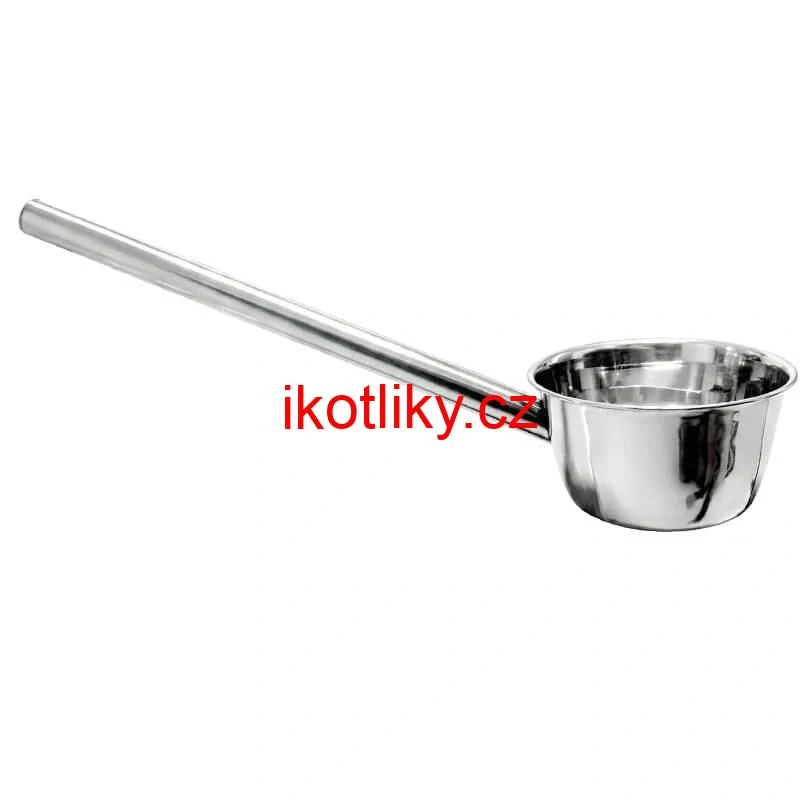 Nerezová naběračka na vodu 12 cm s dlouhou rukojetí – pevná a praktická
