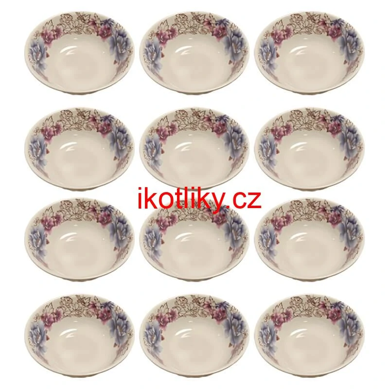 Plastová miska s květinovým vzorem (750 ml) – nyní v sadě 12 kusů!