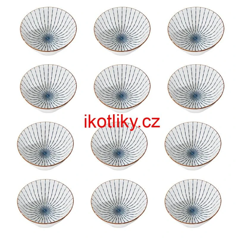 Sada 12 ks velkých keramických misek na guláš a polévky, 1 litr