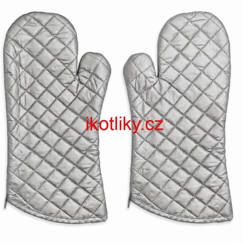 Chňapky stříbrné dlouhé 35 cm — sada 2 ks
