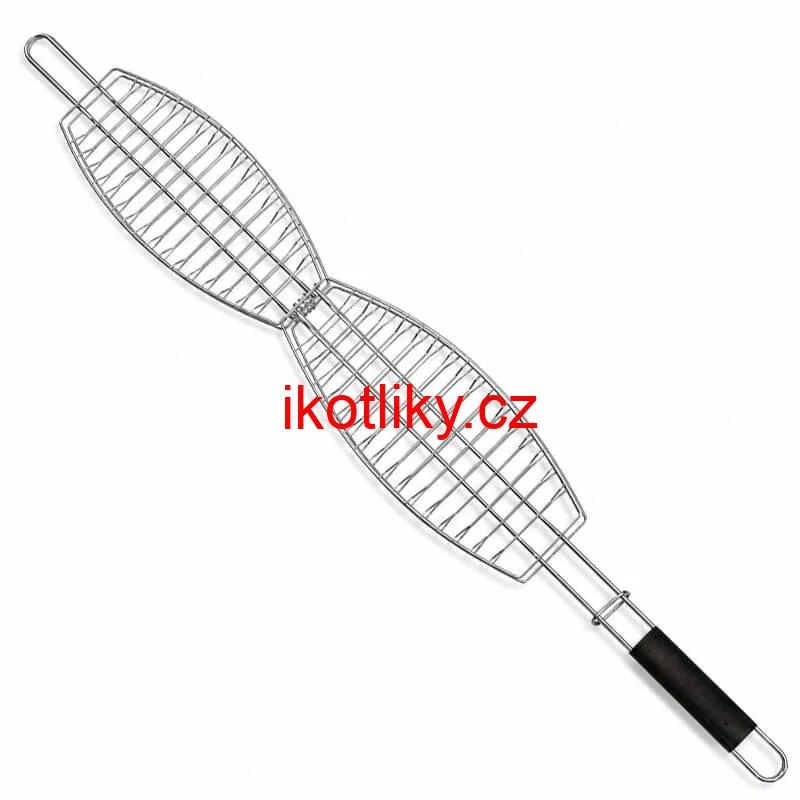 BBQ grilovací rošt na ryby – nerezové grilovací kleště 65 × 15 × 4 cm
