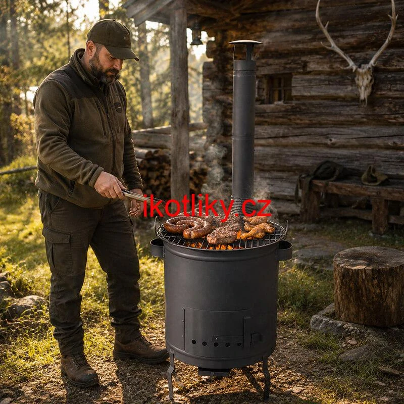 Nerezový grilovací rošt 51 cm s madly k ohništi