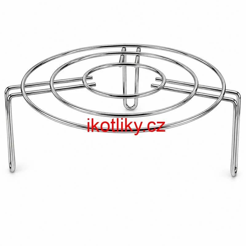 Kulatý nerezový stojan pod hrnec 20 cm, výška 9 cm, tři opěrná místa