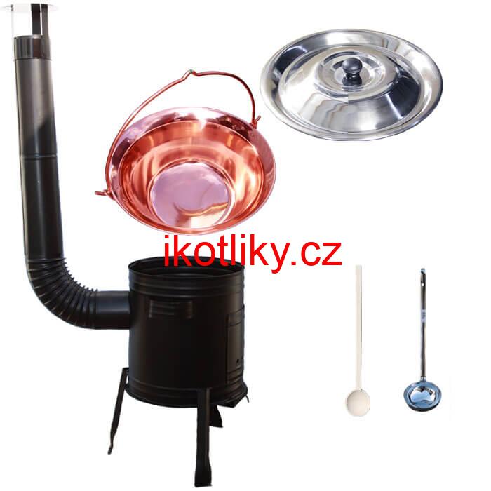 Měděný kotlík 10 L (0,8 mm) + kovová kotlina 31 PARTY (KOV)