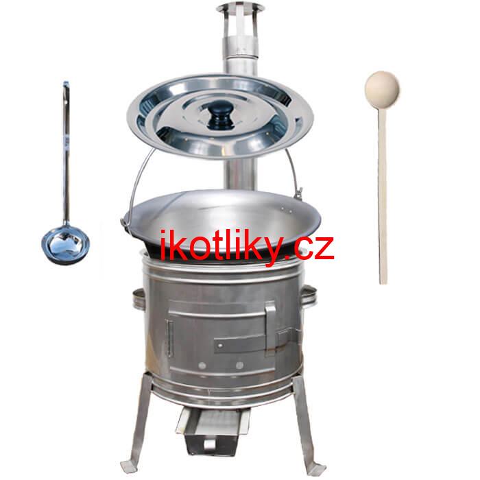 Nerezový kotlík 20 L (1,5 mm) + nerezová kotlina 42 cm TOPLUX