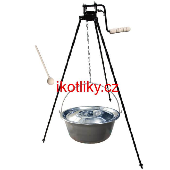 Nerezový kotlík 20 L (1,5 mm) + stojan s kladkou VAR