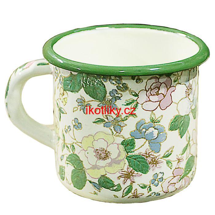 Smaltovaný hrnek 0,40 L - Květinky