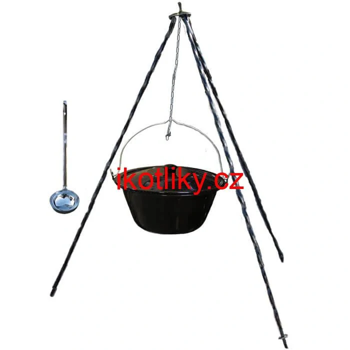 Smaltovaný kotlík 20 L poklice + trojnožka 1,20 m