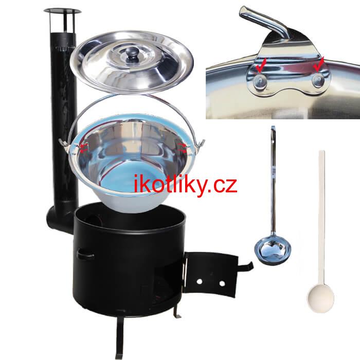 Nerezový kotlíkový set 36 cm + zesílený nerezový kotlík 15 L