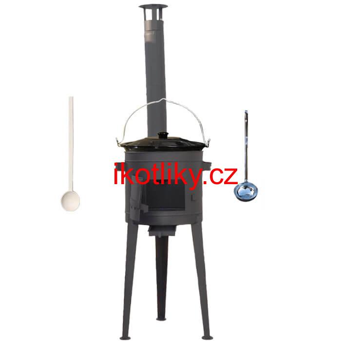 Smaltovaný kotlík 30 L + vysoká kotlina 45 cm PLUS 600