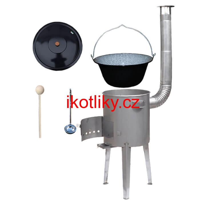 Smaltovaný kotlík 13 L (1,2 mm) + nerezová kotlina 36 cm LUXUS