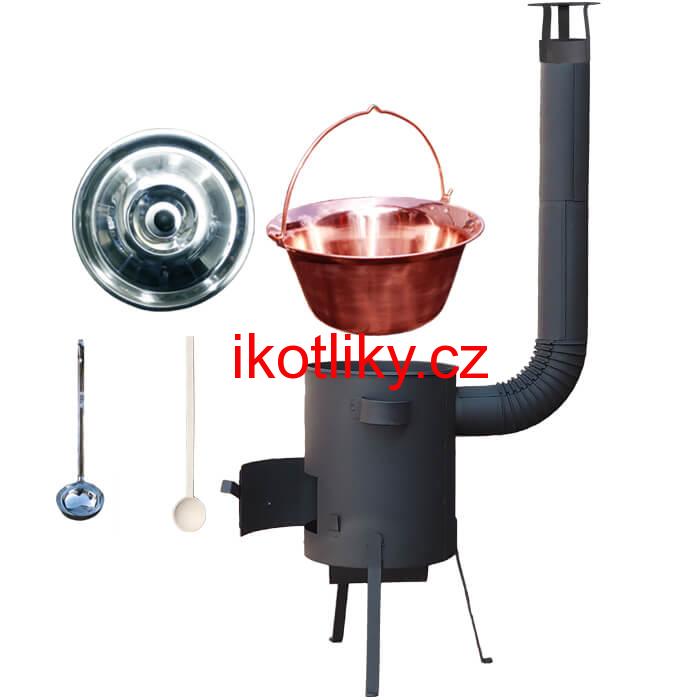 Měděný kotlík 20 L (1,2 mm) + žáruvzdorná kotlina 42 PLUS 600 4 MM