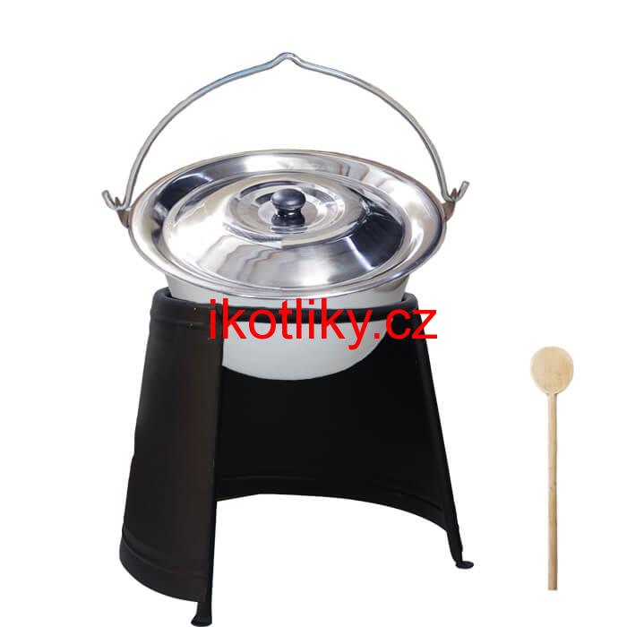 Nerezový kotlík 20 L (0,8 mm) s nýty + chránič plamene