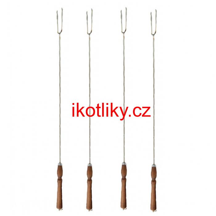 Vidličky na opékání 90 cm, 4 ks NEREZ