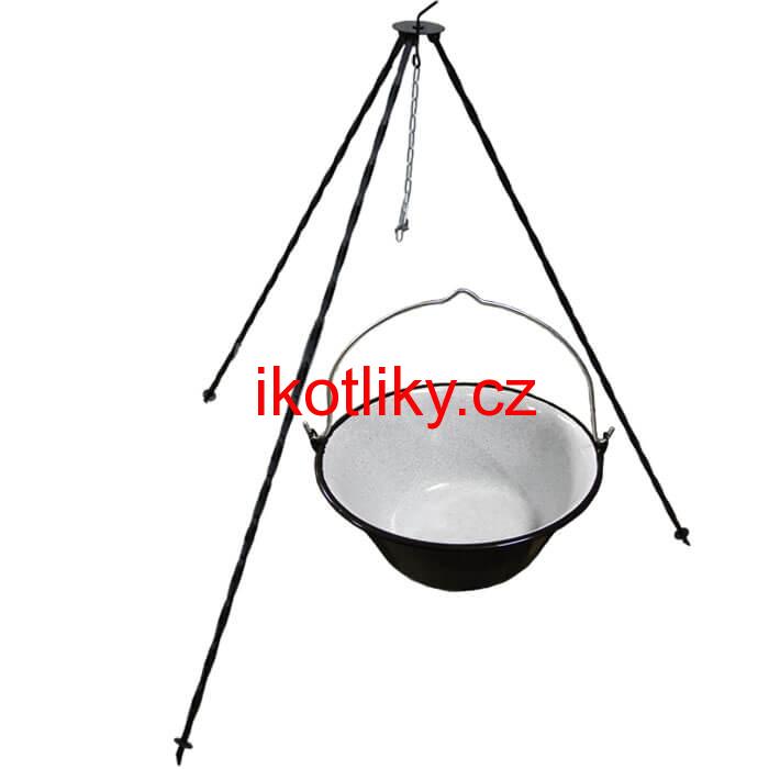 Smaltovaný kotlík 13 L + trojnožka 1,2 m
