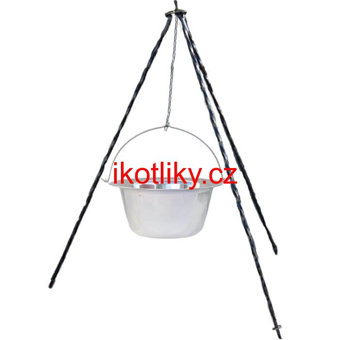 Nerezový kotlík (INOX 0,8 mm) 6 L + trojnožka 1 m