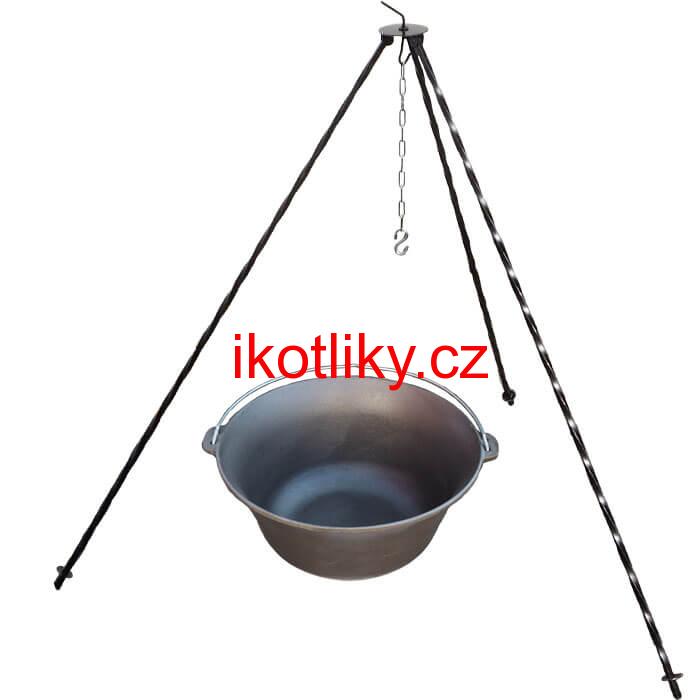 Litinový kotlík 7,2 L + trojnožka 1,2 m