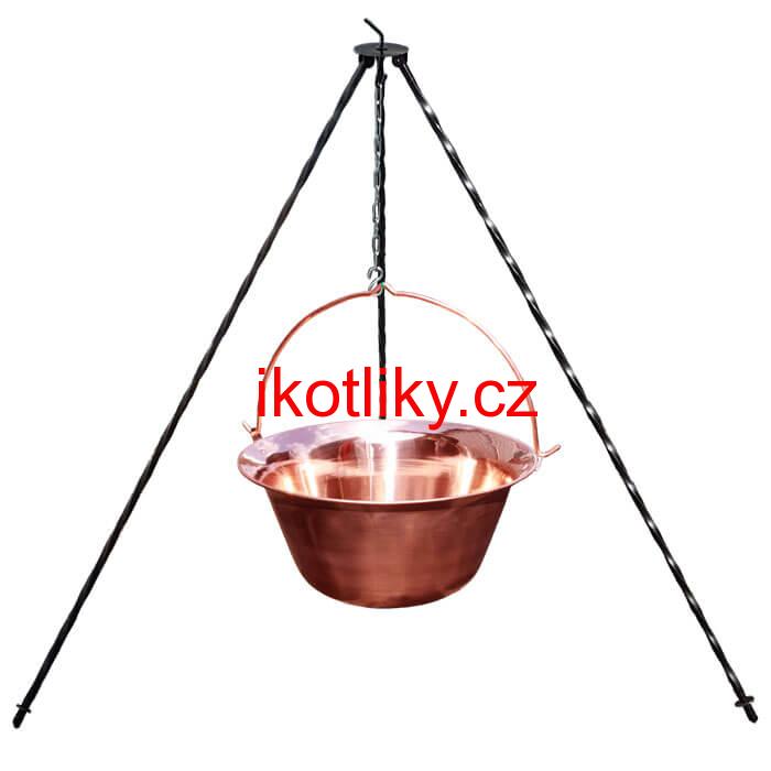 Měděný kotlík 10 L (1,2 mm) + trojnožka 1,2 m