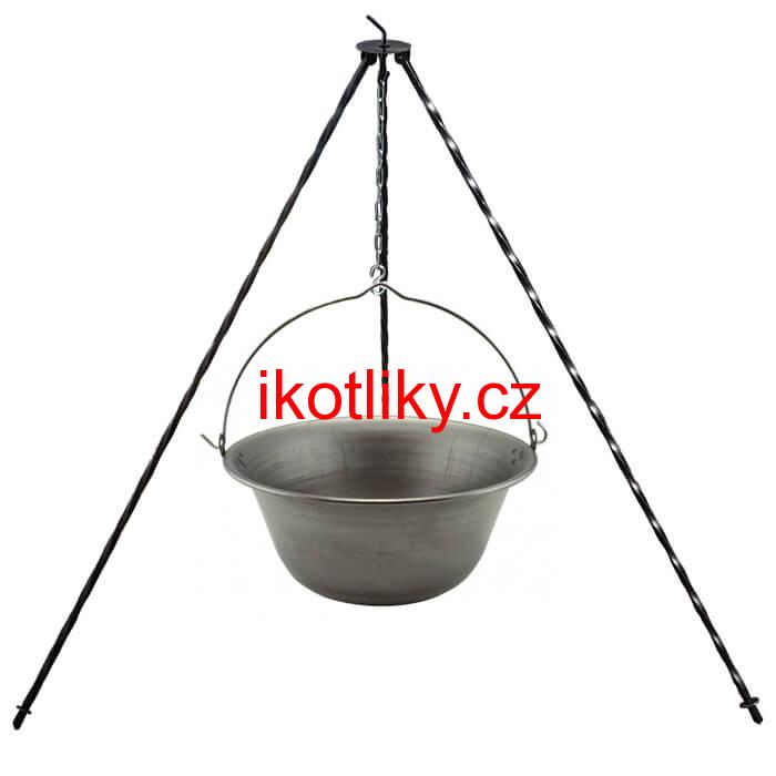 Železný kotlík 6 L (0,75 mm) + trojnožka 1 m