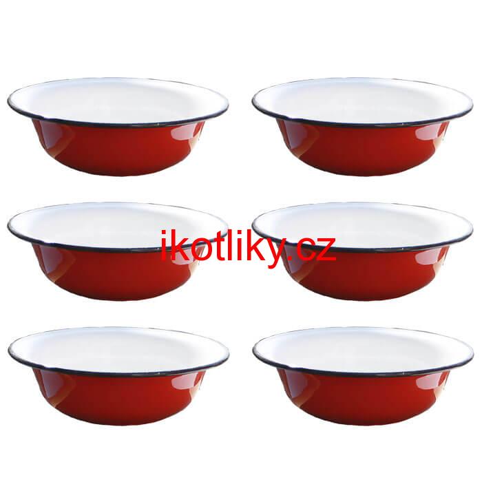 Souprava smaltovaných hlubokých talířů 20 cm 6 ks