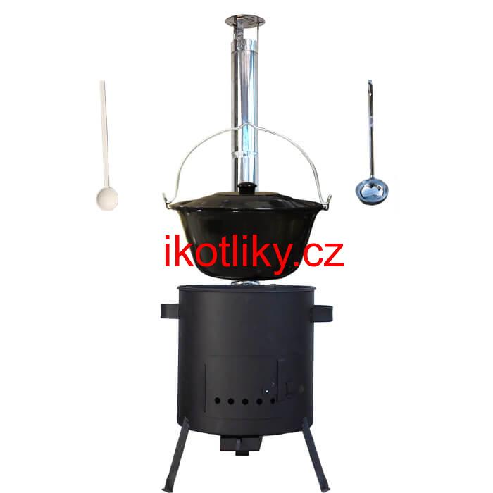 Smaltovaný kotlík 25 L + žáruvzdorná kotlina (1 mm) 42 PLUS 600