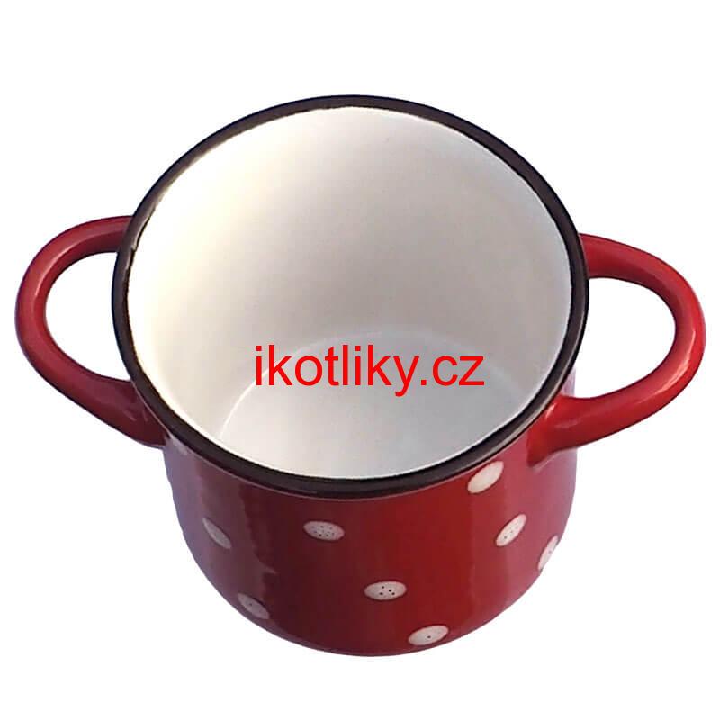 Keramický hrnek na polévku - červený DECOR