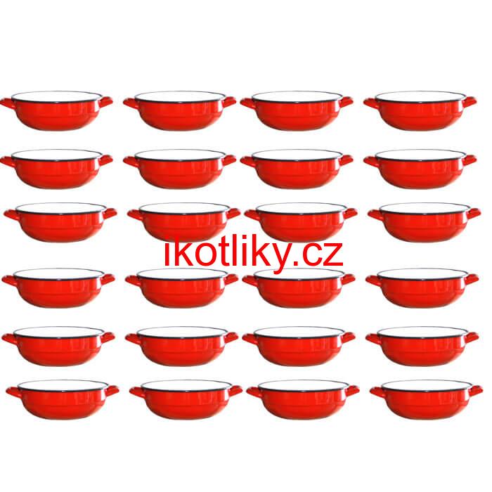 Souprava smaltovaných selských misek 16 cm 24 ks