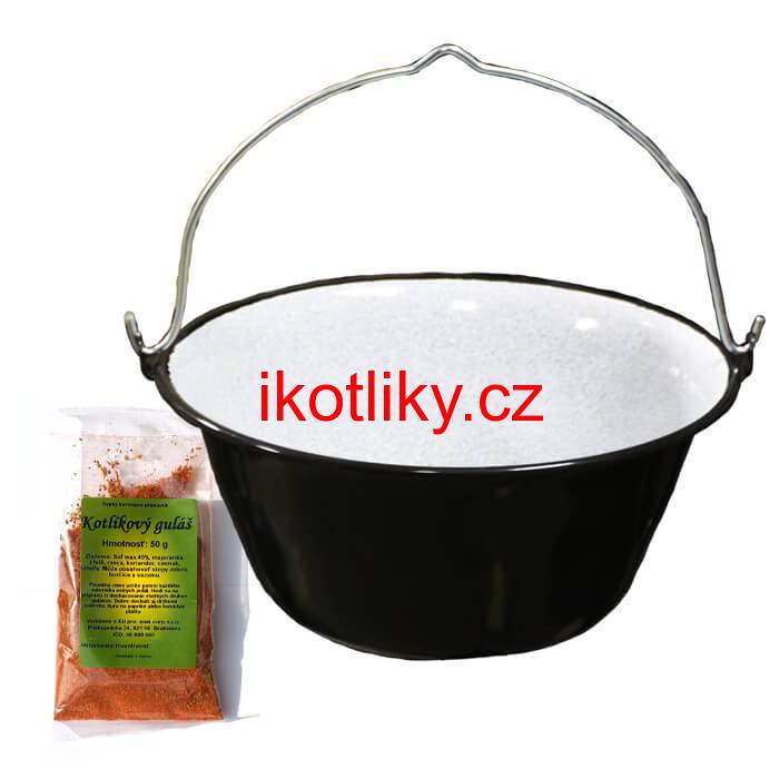 Smaltovaný kotlík 20 L + koření na kotlíkový guláš 50 g