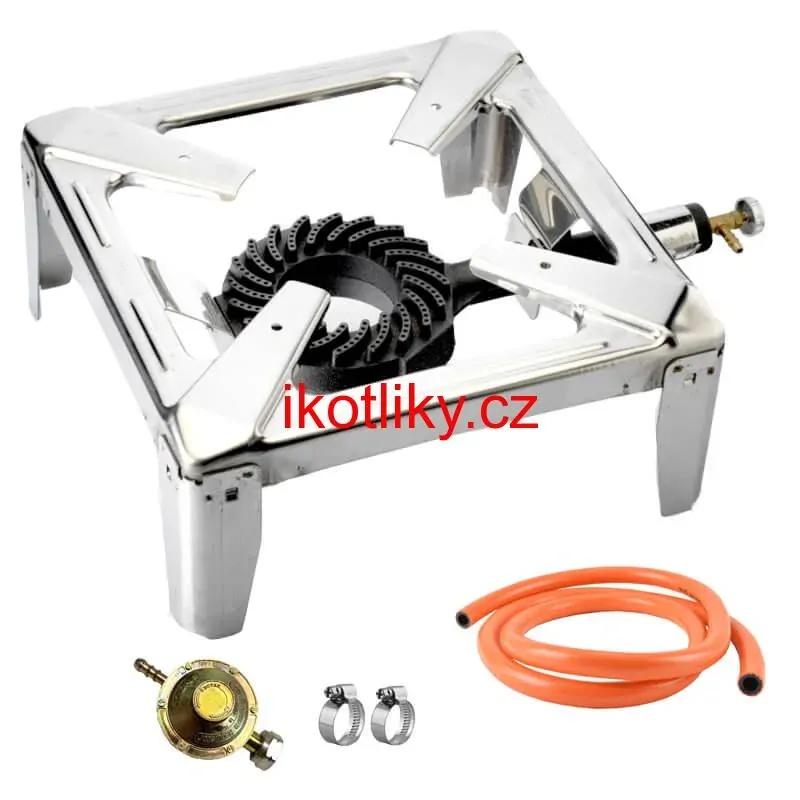 Plynový hořák - vařič 3,5 kW PB INOX + připojovací příslušenství
