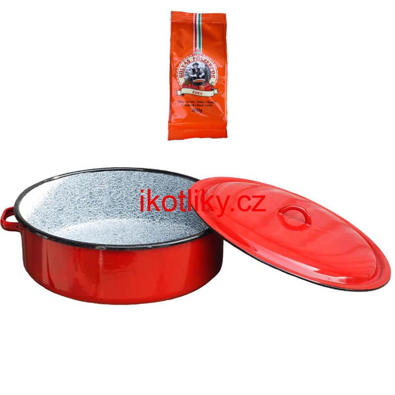 Smaltovaný kastrol s poklicí 14 L CLASSIC + paprikový pepř na guláš