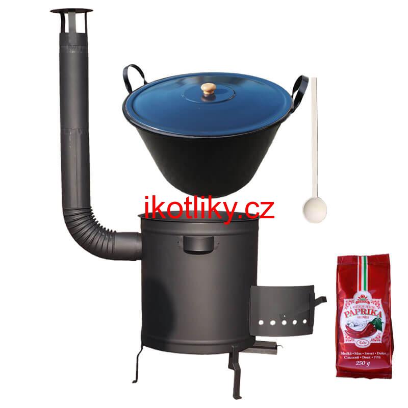 Smaltovaný kotel 60 L + silná kovová kotlina 53 cm (1,5 mm) STRONG PLUS 600 + sladká paprika 250 g