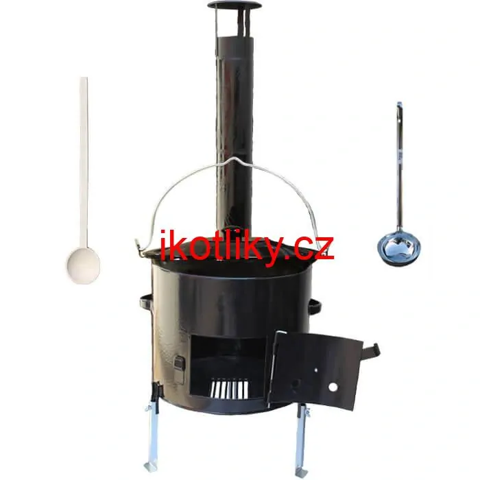 Smaltovaný kotlík 8 L + smaltovaná kotlina 31 Easy party + vařečka a naběračka