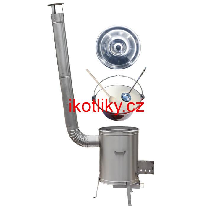 Litinový kotlík se smaltovanou úpravou 10,8 L + Nerezová kotlina 33 LUX