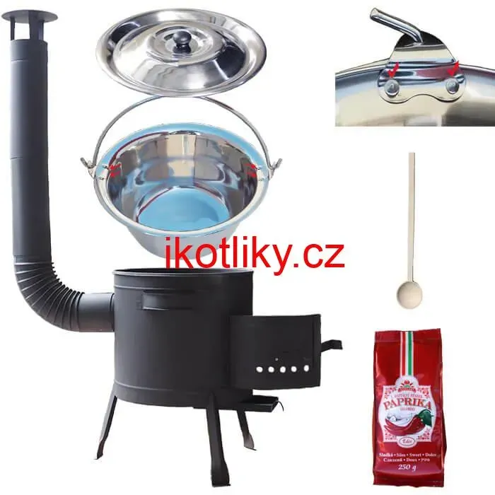 Nerezový kotlík 20 L (1,2 mm) INOX + silnostěnná (1,5 mm) žáruvzdorná kotlina BALKY STRONG 42 PLUS 600