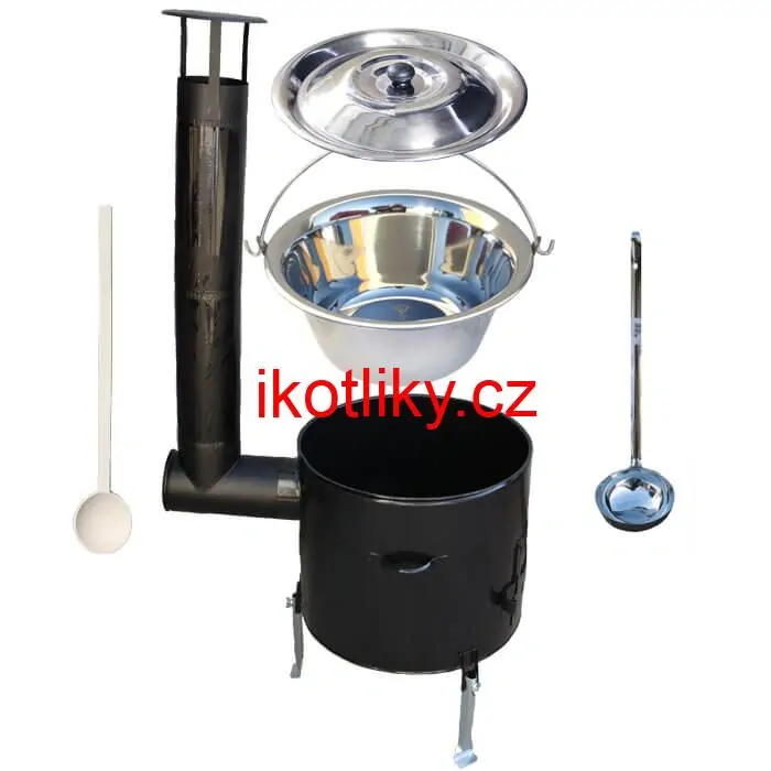 Nerezový kotlík 8 L + smaltovaná kotlina 31 Easy party