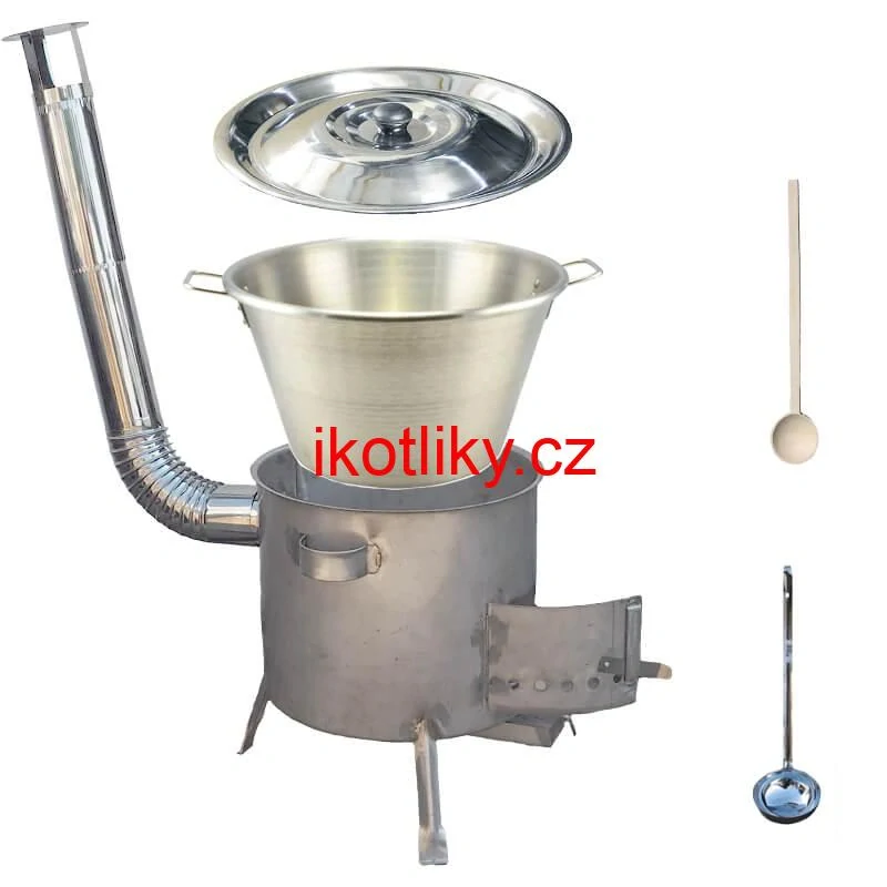 Nerezový kotel 40 L (1,2 mm) INOX + nerezová kotlina 45 cm (1,5 mm) STRONG CLASSIC