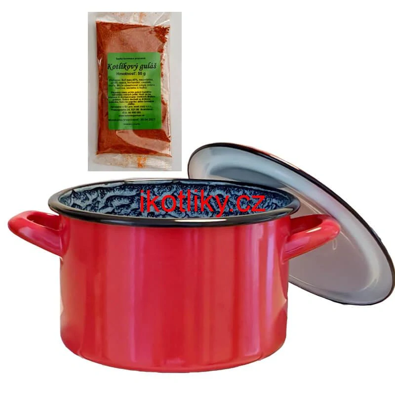 Smaltovaný hrnec s poklicí COMBI 1,25 l + směs koření na kotlíkový guláš 50 g