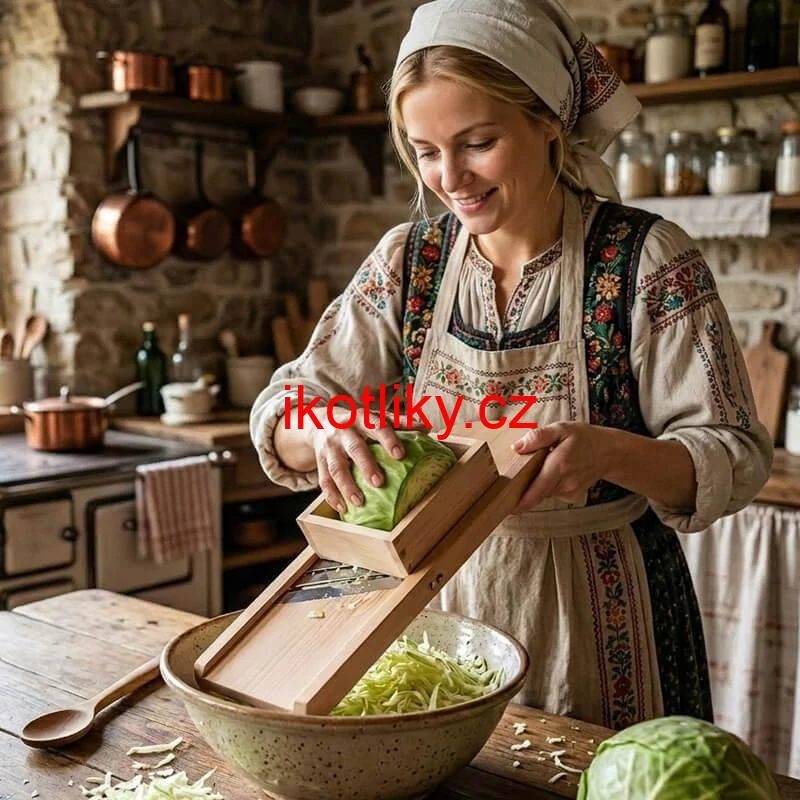 Ruční dřevěný kráječ zelí 3 nože 56 x 19 cm (malý)