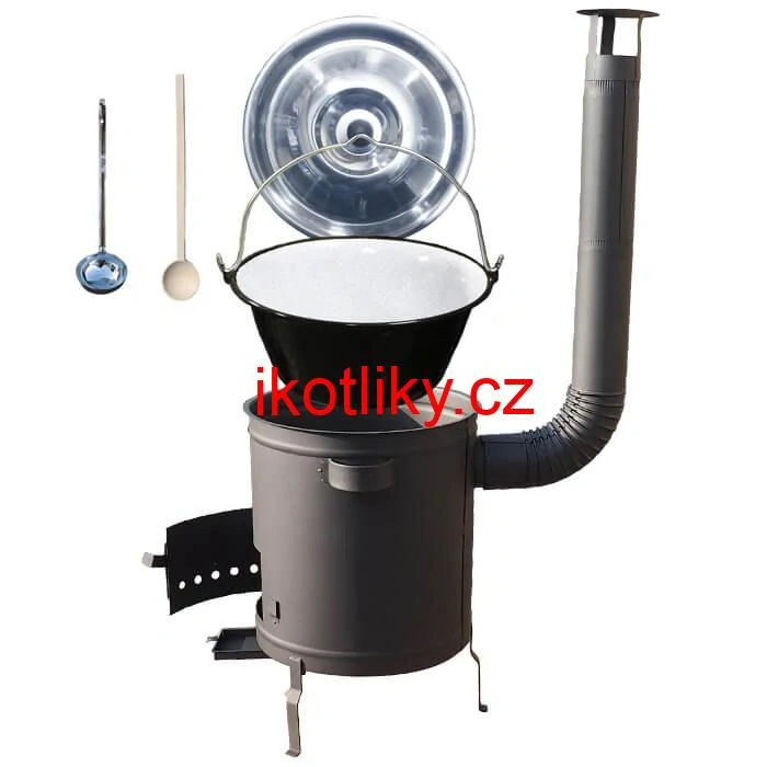 Smaltovaný kotlík 16 L (1,2 mm) + hrubostěnná (1,5 mm) a žáruvzdorná kotlina 39 PLUS 600