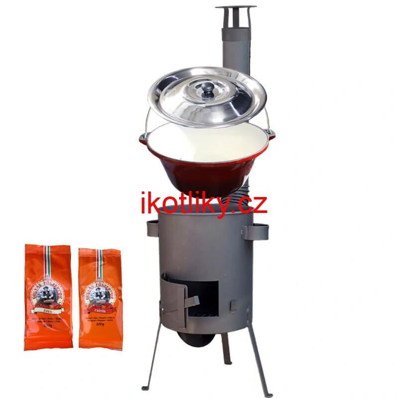 Litinový kotlík se smaltovanou úpravou 22 L + žáruvzdorná kotlina 42 PLUS 600 4 MM + paprikový pepř na guláš - MIX 100 g