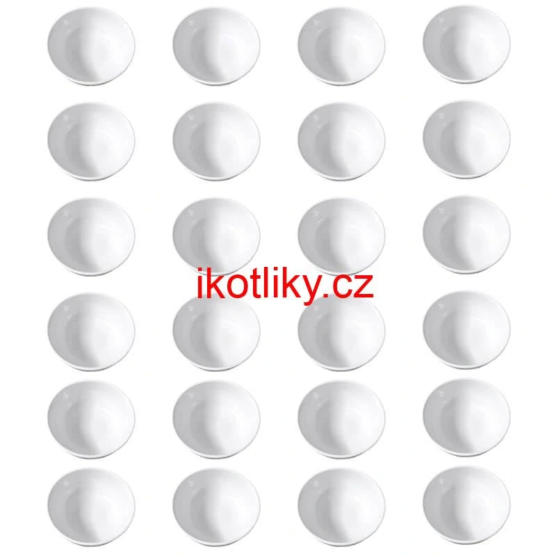 Sada 24 ks: Prémiové bílé misky s kamennou strukturou (750 ml)